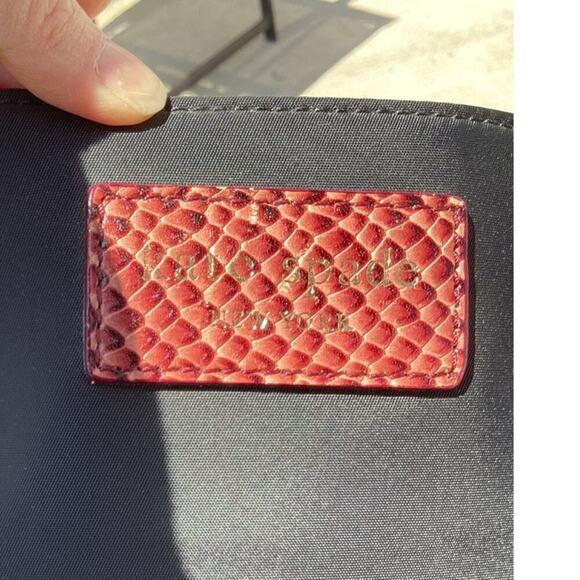 Kate Spade Tote Black Red Croc Embossed Y2K Work Career Travel Large Bag Preppy - Picture 10 of 13